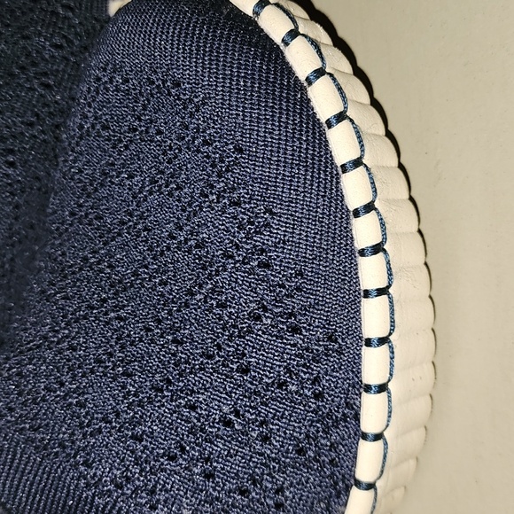 Skechers Wedge Comfort Memory Foam Slip On Navy Blue Women's  Shoes - Picture 4 of 9